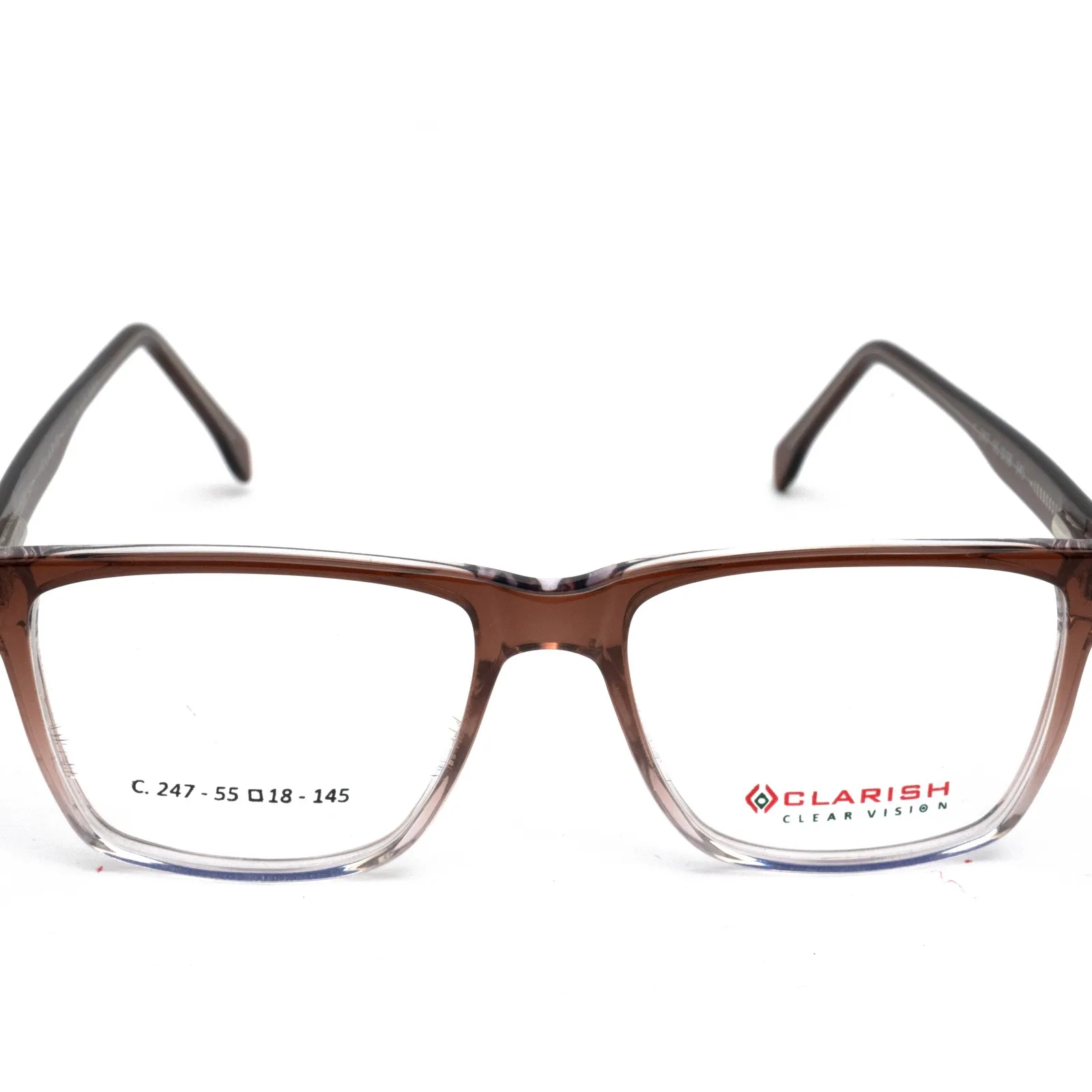 Clarish™ C-247 — Brown Gradient rectangle cellulose acetate optical frame